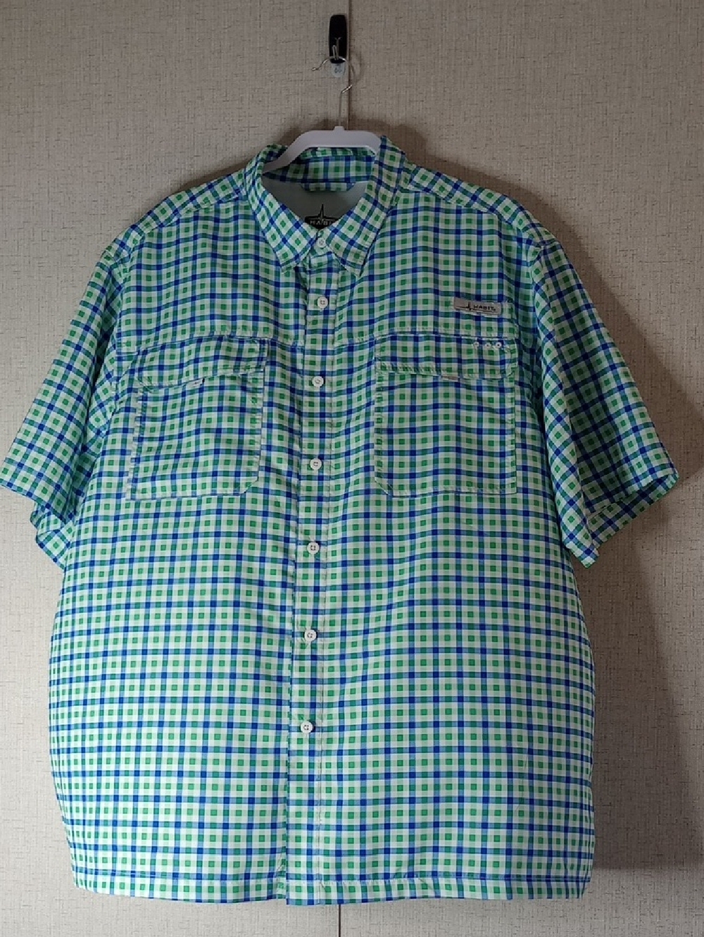 Habit Green & Blue Plaid Short-Sleeve Button-Down Shirt